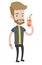 Man drinking cocktail vector illustration.