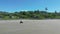 Man driving around a beach with an ATV in El Salvador during summertime