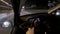 Man driving car at night timelapse