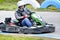 Man driving go-cart on a sports track