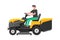 Man driving a riding lawn mower