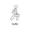 man with duffle illustration. Element of a person carries for mobile concept and web apps. Thin line man with duffle illustration