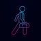 Man with duffle nolan icon. Simple thin line, outline vector of male bag and luggage icons for ui and ux, website or mobile