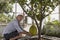 Man with durian fruit