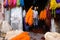 Man dyeing fabric in a market