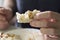Man eating Doner Kebap its a midlle eastern fast food cuisine