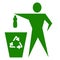 Man ecology recycle trash for web background design.