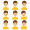 Man Emojis Vector Set