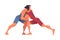 Man Engaged in Wrestling as Martial Arts Vector Illustration