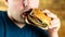 Man Enjoying Burger