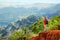 Man enjoying stunning view into Waimea Canyon