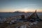 Man enjoying the sunset over Watzmann