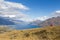 Man enjoying view from Queenstown Hill, New Zealand