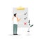 Man, entrepreneur at checklist vector illustration