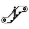 Man escalator move down icon, simple style
