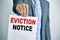 Man with an eviction notice