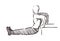 Man exercises in calisthenics, hand drawn. Street workout sketch vector illustration
