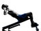 Man exercising fitness crunches Bench Press exercises silhouette