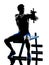 Man exercising fitness weights Bench Press exercises silhouette