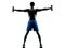 Man exercising fitness weights silhouette