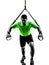 Man exercising suspension training trx silhouette