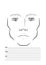 Man Face chart Makeup Artist Blank. Template.