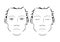 Man Face chart Makeup Artist Blank. Template.