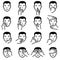 Man face with hand emoticons vector illustration