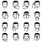 Man face with hand vector emoticons 