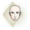 Man face, human head. Vector character, handsome bald male.