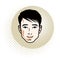 Man face, human head. Vector character, handsome brunet male