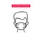 Man in face mask line icon. Man in medical face protection mask. vector pictogram of disease prevention. Protection wear from coro