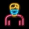 Man Facial Mask neon glow icon illustration