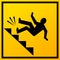 Man falling down the stairs vector sign