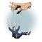 Man fell from hands of puppeteer. Stock illustration