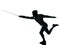 Man fencing silhouette