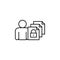 Man, file, blocked icon. Simple line, outline vector of confidential information icons for ui and ux, website or mobile