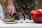 Man filling glasses of brandy