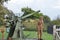 Man firing world war two static anti aircraft gun in re-enactment