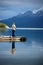 Man Fishing in an Alpine Lake