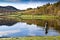 Man fishing in lake