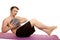 Man fitness medicine ball twist