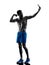 Man fitness pround selfie silhouette