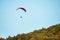 A man flies in his paraglider near Siria Medieval Fortress in Arad County, Romania.