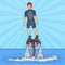 Man on Flyboard. Extreme Water Sport. Pop Art illustration