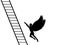 Man flying up career ladder silhouette mythology symbol fantasy tale