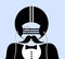 Man with football helmet and tuxedo