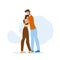 Man Forgive And Hugging Woman Relationship Vector