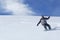 Man freeride snowboarding