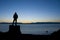 Man in Front on Lake